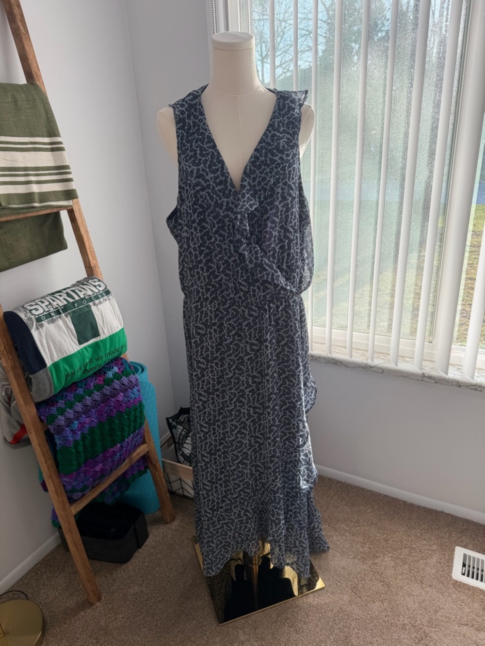 Banana Republic Factory Geometric  Print Maxi Dress XL Tall